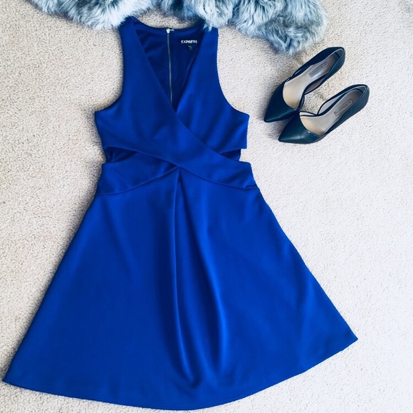Express Dresses & Skirts - Express Royal Blue Dress With Side Cut Outs. Sz 6